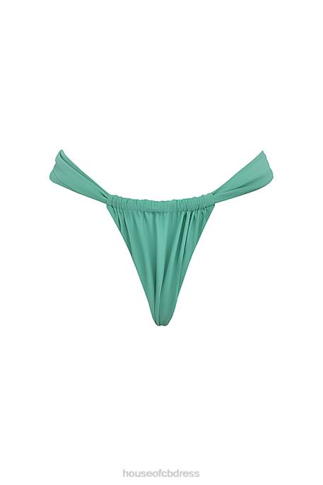 House of CB Athens Eucalyptus Gathered High Leg Bikini Bottom Clothing 4H6N1190