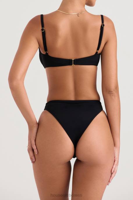 House of CB Mykonos Black High Waist Bikini Bottom Clothing 4H6N1234