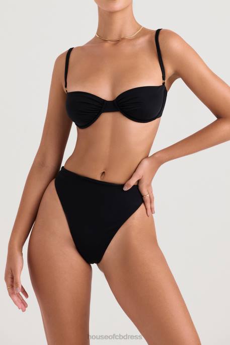 House of CB Mykonos Black High Waist Bikini Bottom Clothing 4H6N1234