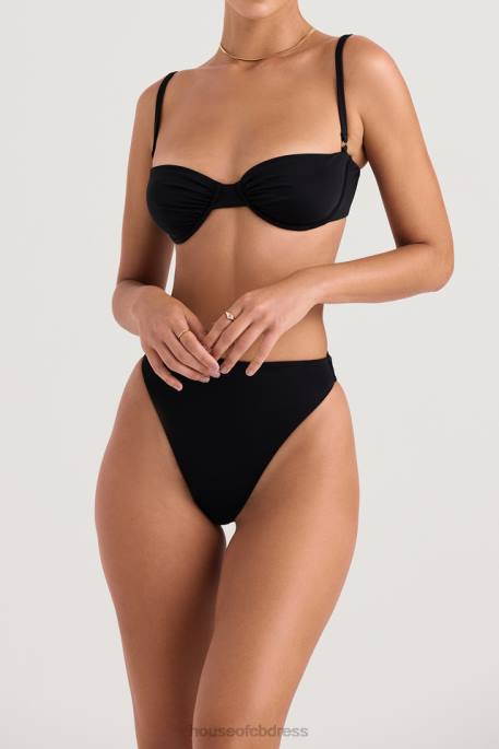 House of CB Mykonos Black High Waist Bikini Bottom Clothing 4H6N1234