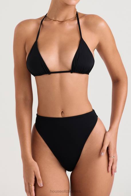 House of CB Mykonos Black High Waist Bikini Bottom Clothing 4H6N1234