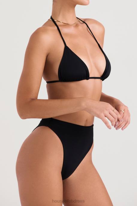 House of CB Mykonos Black High Waist Bikini Bottom Clothing 4H6N1234