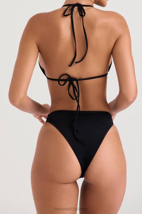 House of CB Mykonos Black High Waist Bikini Bottom Clothing 4H6N1234
