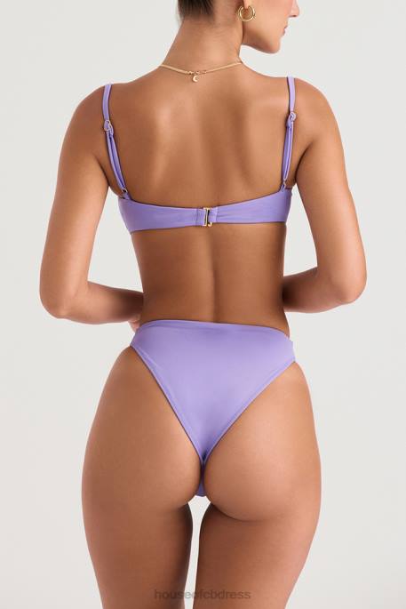 House of CB Mykonos Violet High Waist Bikini Bottom Clothing 4H6N1235