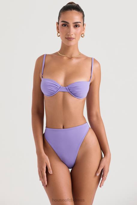 House of CB Mykonos Violet High Waist Bikini Bottom Clothing 4H6N1235