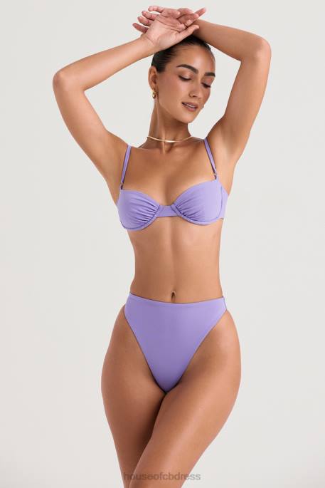 House of CB Mykonos Violet High Waist Bikini Bottom Clothing 4H6N1235