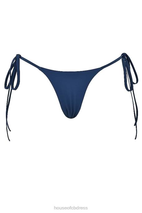 House of CB Santorini Deep Blue Tie Side Bikini Bottom Clothing 4H6N1187