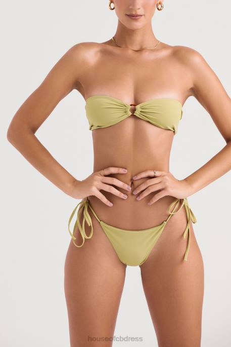 House of CB Santorini Olive Tie Side Bikini Bottom Clothing 4H6N1216