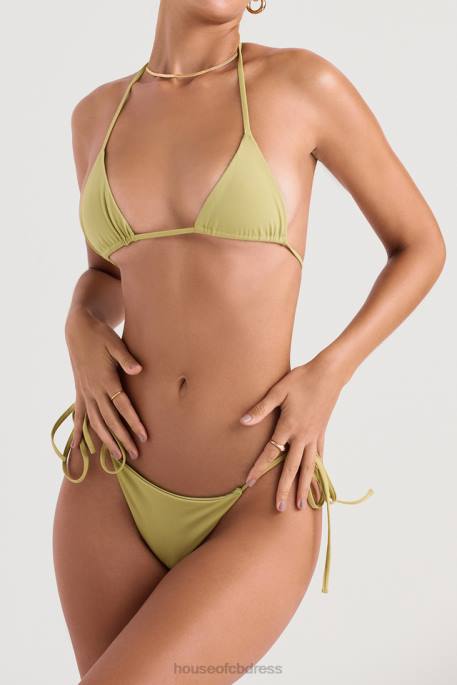 House of CB Santorini Olive Tie Side Bikini Bottom Clothing 4H6N1216