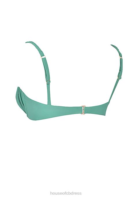 House of CB Cassis Eucalyptus Ruched Bikini Top Clothing 4H6N1189