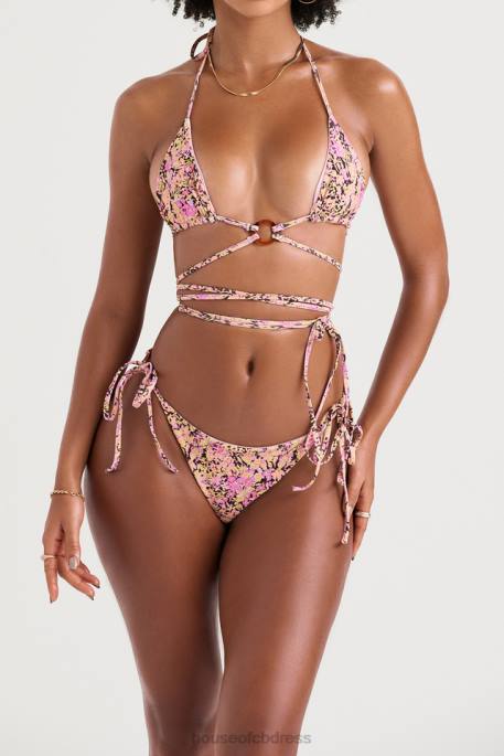 House of CB Naxos Blossom Reversible Halter Bikini Top Clothing 4H6N1193