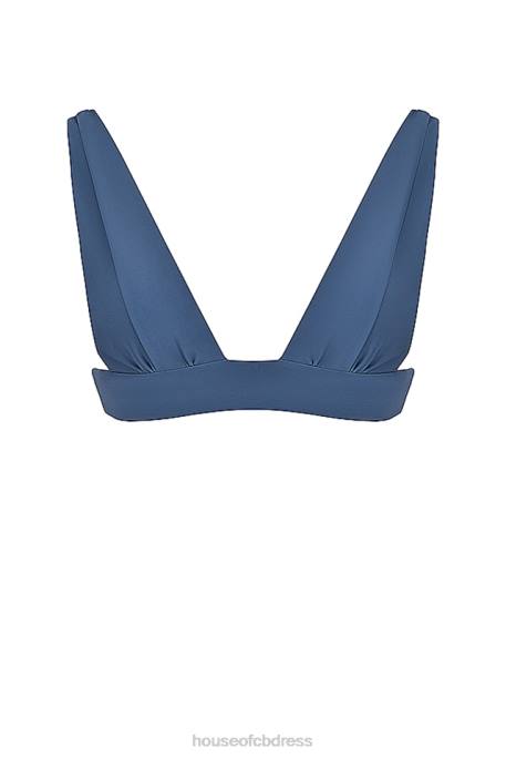 House of CB Seychelles Deep Blue Tie Back Bikini Top Clothing 4H6N1177