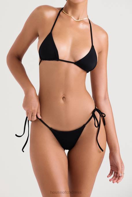 House of CB Tropez Black Halter Neck Bikini Top Clothing 4H6N1212