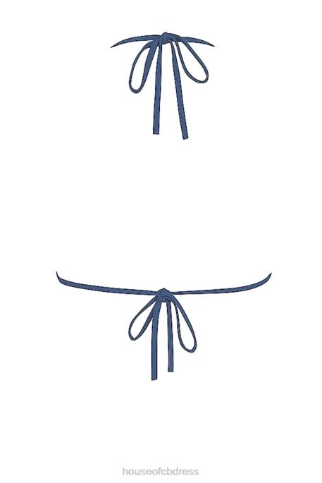 House of CB Tropez Deep Blue Halter Neck Bikini Top Clothing 4H6N1186