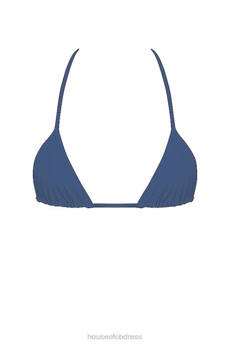 House of CB Tropez Deep Blue Halter Neck Bikini Top Clothing 4H6N1186