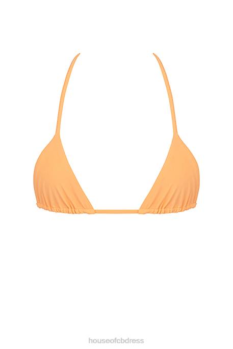 House of CB Tropez Light Orange Halter Neck Bikini Top Clothing 4H6N1183