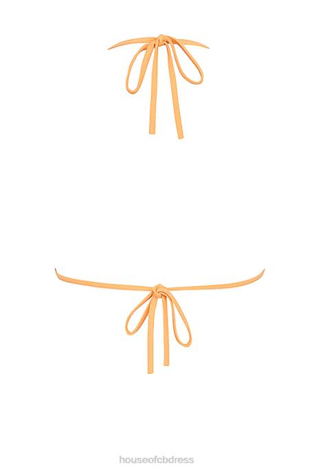 House of CB Tropez Light Orange Halter Neck Bikini Top Clothing 4H6N1183