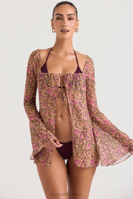 House of CB Provence Olive Floral Cover Up Clothing 4H6N1199