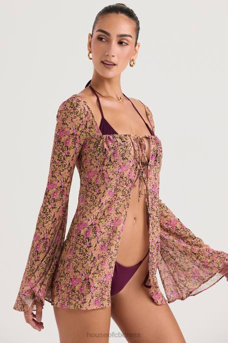 House of CB Provence Olive Floral Cover Up Clothing 4H6N1199