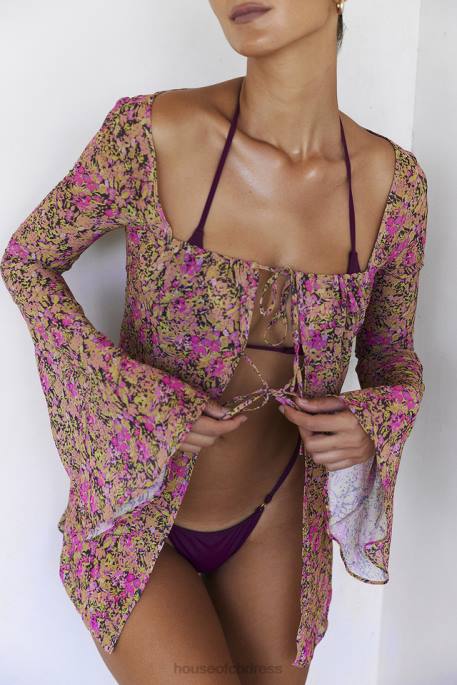 House of CB Provence Olive Floral Cover Up Clothing 4H6N1199