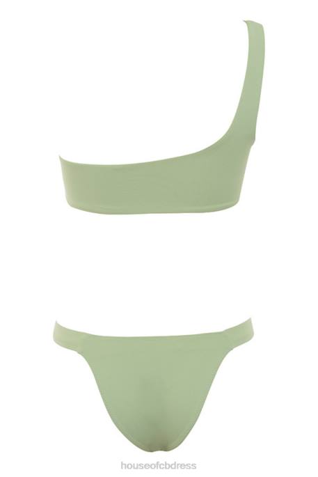 House of CB Antonio Sage One Shoulder Bikini Clothing 4H6N1245