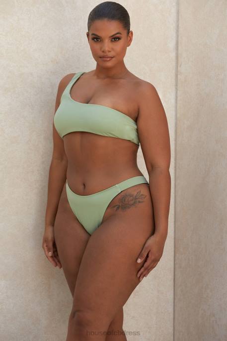 House of CB Antonio Sage One Shoulder Bikini Clothing 4H6N1245