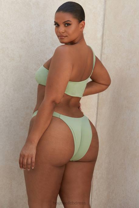 House of CB Antonio Sage One Shoulder Bikini Clothing 4H6N1245