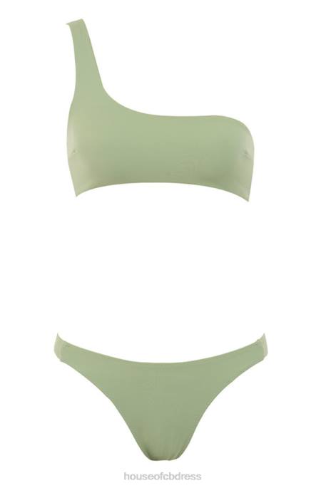 House of CB Antonio Sage One Shoulder Bikini Clothing 4H6N1245