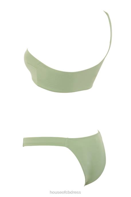 House of CB Antonio Sage One Shoulder Bikini Clothing 4H6N1245