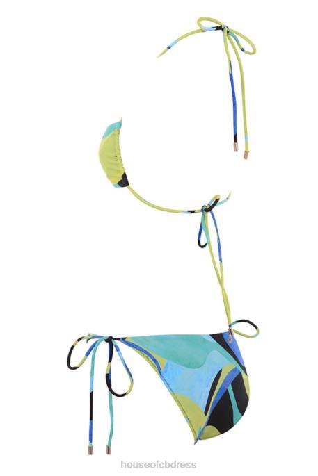 House of CB Isla Grande Blue Green Halter Bikini Clothing 4H6N1243