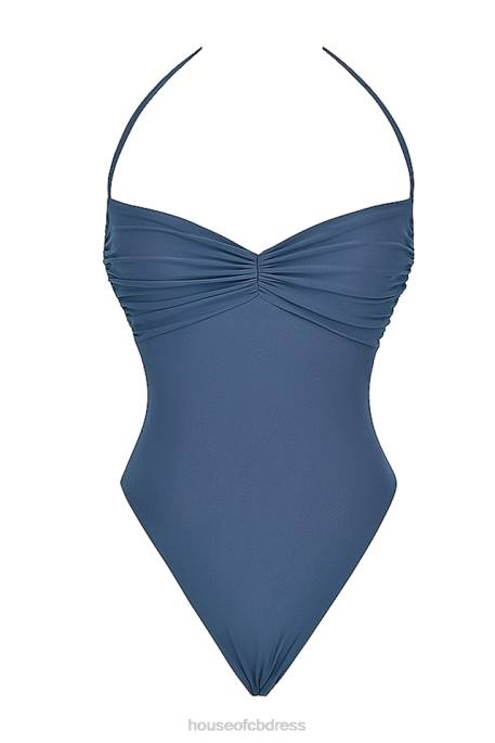 House of CB Aruba Deep Blue Gathered Swimsuit Clothing 4H6N1188