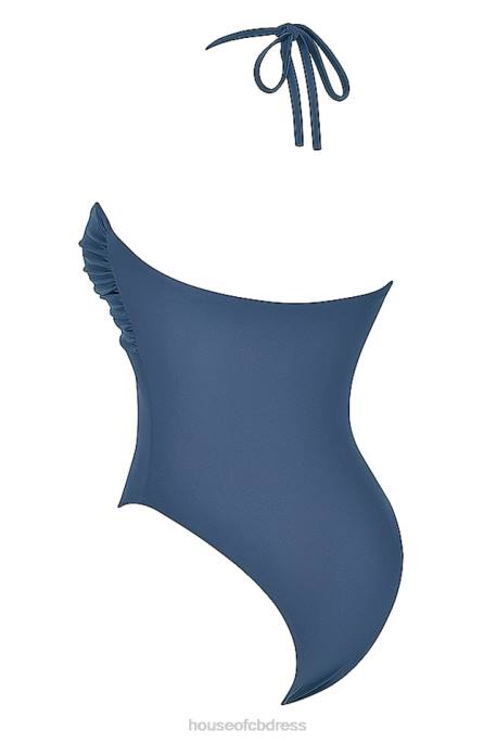 House of CB Aruba Deep Blue Gathered Swimsuit Clothing 4H6N1188