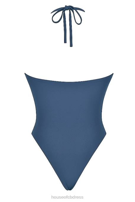 House of CB Aruba Deep Blue Gathered Swimsuit Clothing 4H6N1188