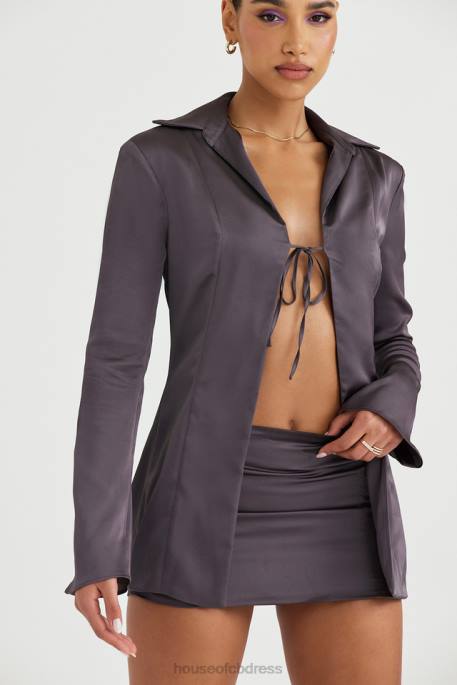 House of CB Ailsa Shadow Tie Front Top Clothing 4H6N723