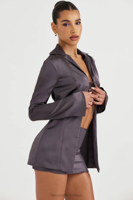 House of CB Ailsa Shadow Tie Front Top Clothing 4H6N723