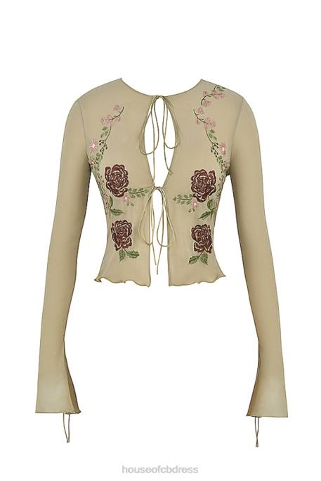 House of CB Asra Artichoke Floral Tie Front Top Clothing 4H6N706