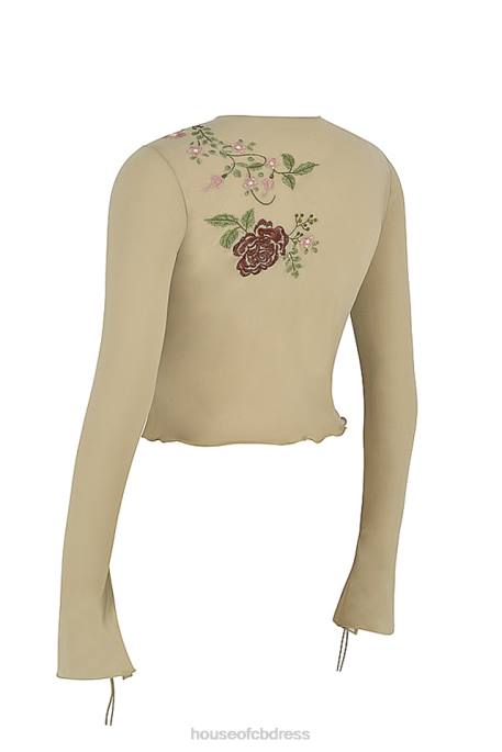 House of CB Asra Artichoke Floral Tie Front Top Clothing 4H6N706