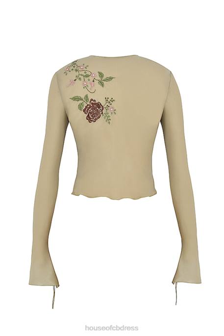 House of CB Asra Artichoke Floral Tie Front Top Clothing 4H6N706