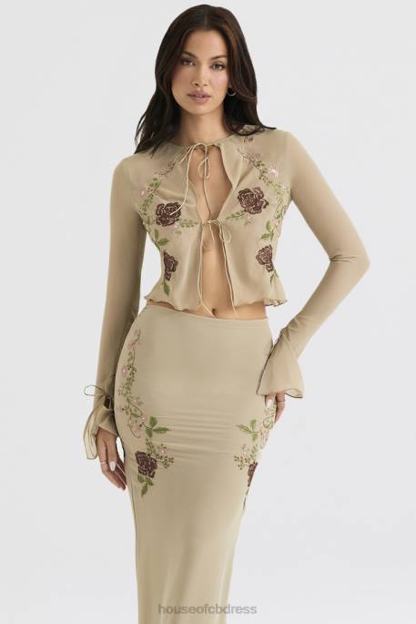 House of CB Asra Artichoke Floral Tie Front Top Clothing 4H6N706