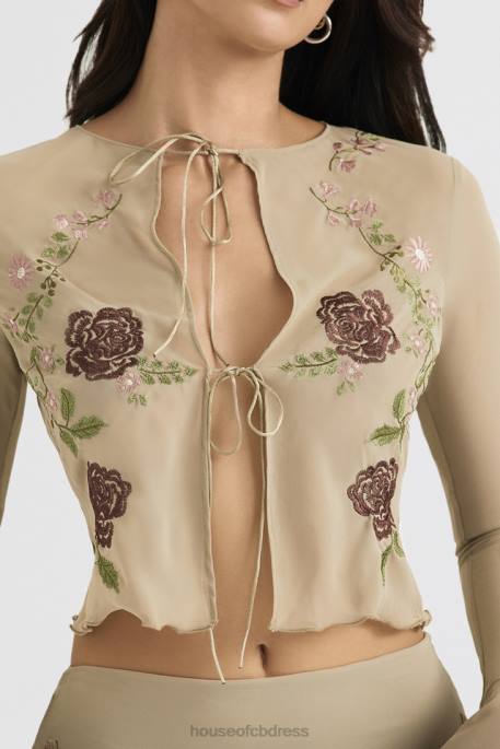 House of CB Asra Artichoke Floral Tie Front Top Clothing 4H6N706