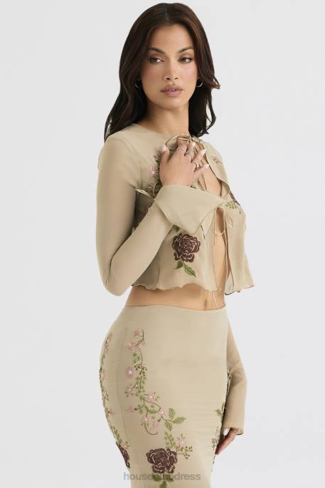 House of CB Asra Artichoke Floral Tie Front Top Clothing 4H6N706