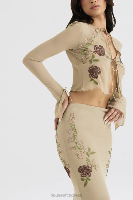 House of CB Asra Artichoke Floral Tie Front Top Clothing 4H6N706