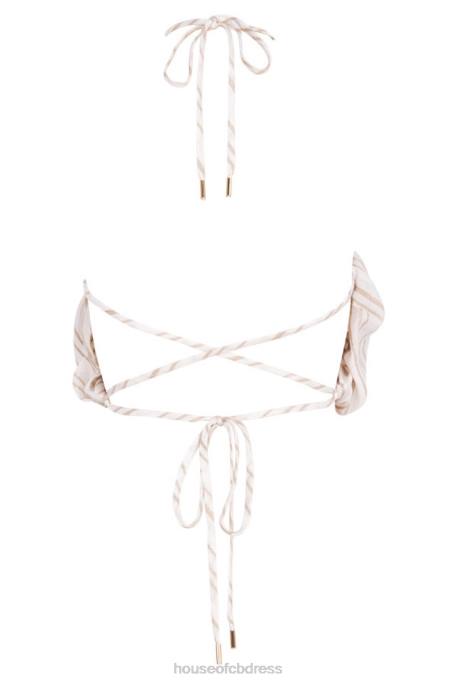House of CB Bette Linen Blend Backless Halter Top Clothing 4H6N806