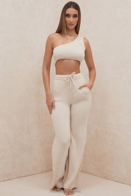 House of CB Charlie Cream Chenille One Shoulder Crop Top Clothing 4H6N781
