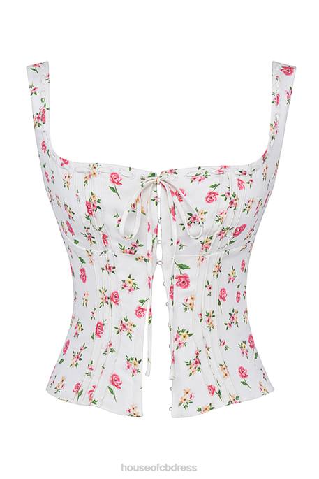 House of CB Chicca Rose Print Floral Top Clothing 4H6N677