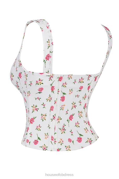 House of CB Chicca Rose Print Floral Top Clothing 4H6N677
