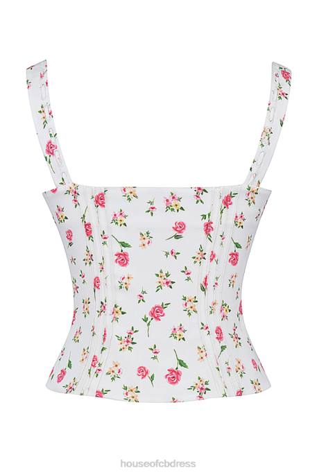 House of CB Chicca Rose Print Floral Top Clothing 4H6N677
