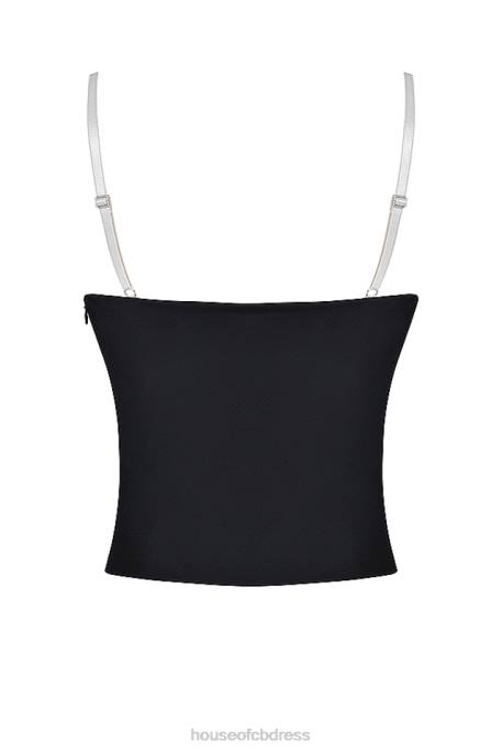 House of CB Eli Black & Off White Underwired Top Clothing 4H6N685