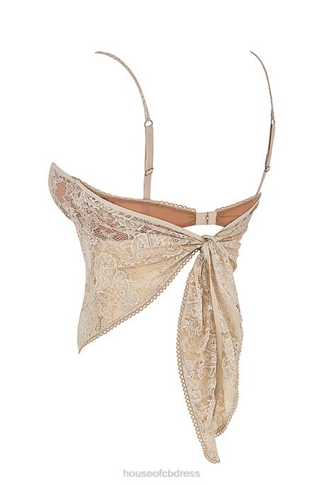 House of CB Fernanda Cream Paisley Lace Top Clothing 4H6N702