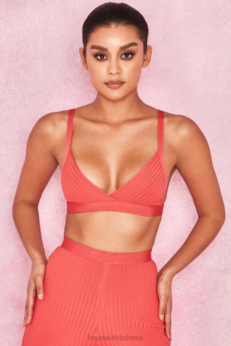 House of CB Jae Coral Bandage Bralet Top Clothing 4H6N819